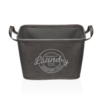 Panier à linge Versa Gris Polyester PVC Métal EVA 38 x 25 x 26 cm
