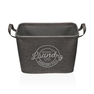 Panier à linge Versa Gris Polyester PVC Métal EVA 38 x 25 x 26 cm
