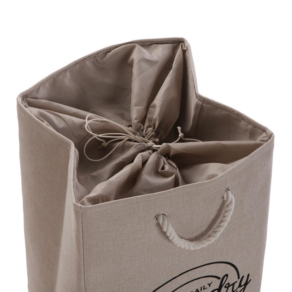 Panier à linge Versa Crème Polyester PVC Métal EVA 30 x 55 x 36 cm
