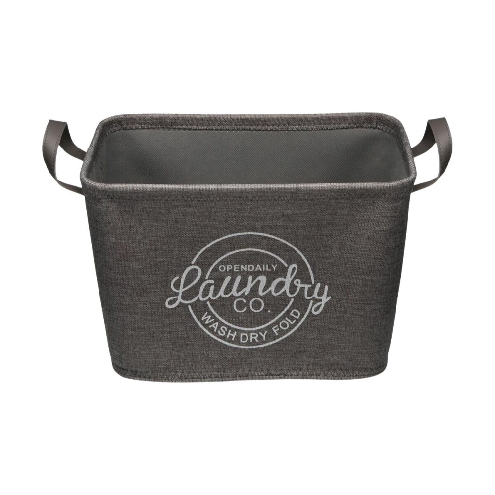 Panier à linge Versa Gris Polyester PVC Métal EVA 38 x 25 x 26 cm