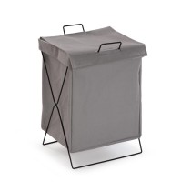 Panier à linge Versa Gris Polyester Métal Polyéthylène 35 X 48 X 30 CM