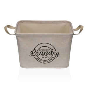 Panier à linge Versa Crème Polyester PVC Métal EVA 38 x 25 x 26 cm