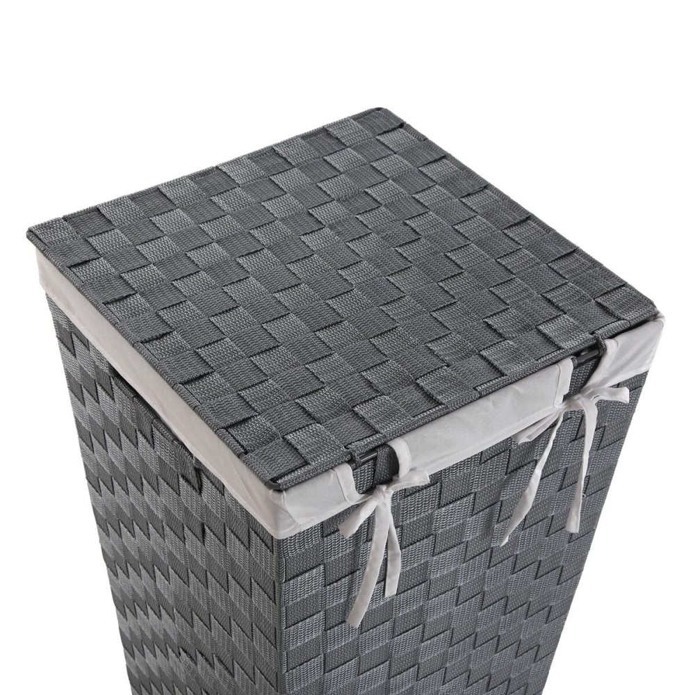 Panier à linge Versa Gris Polyester Métal polypropylène 33 x 52 x 33 cm