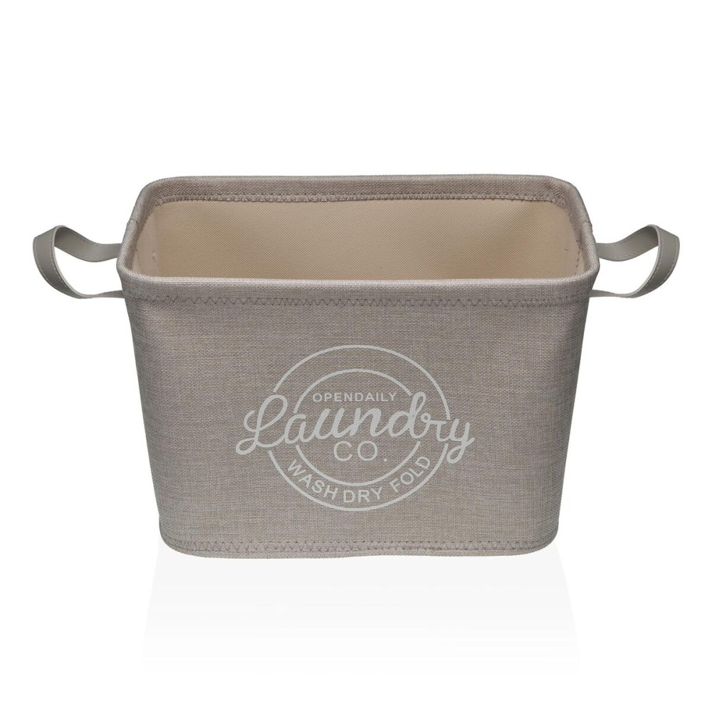Laundry basket Versa Grey Polyester PVC Metal EVA 38 x 25 x 26 cm