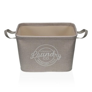 Panier à linge Versa Gris Polyester PVC Métal EVA 38 x 25 x 26 cm