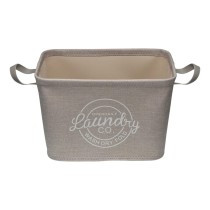 Panier à linge Versa Gris Polyester PVC Métal EVA 38 x 25 x 26 cm
