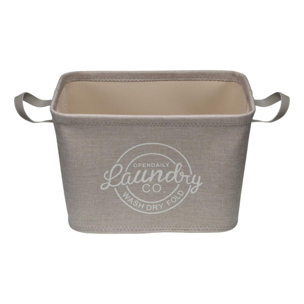 Panier à linge Versa Gris Polyester PVC Métal EVA 38 x 25 x 26 cm