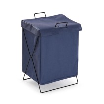 Panier à linge Versa Bleu Polyester Métal Polyéthylène 35 X 48 X 30 CM