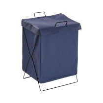 Panier à linge Versa Bleu Polyester Métal Polyéthylène 35 X 48 X 30 CM