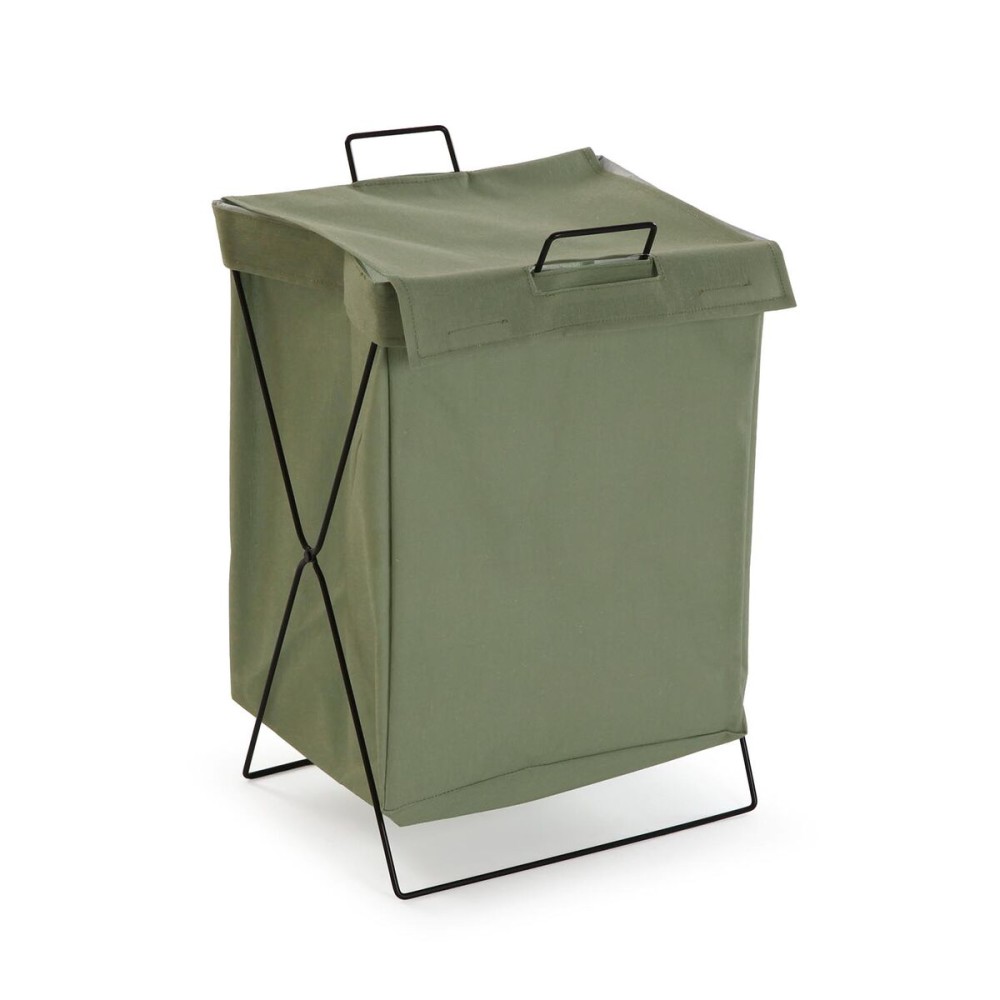 Panier à linge Versa Vert Polyester Métal Polyéthylène 35 X 48 X 30 CM