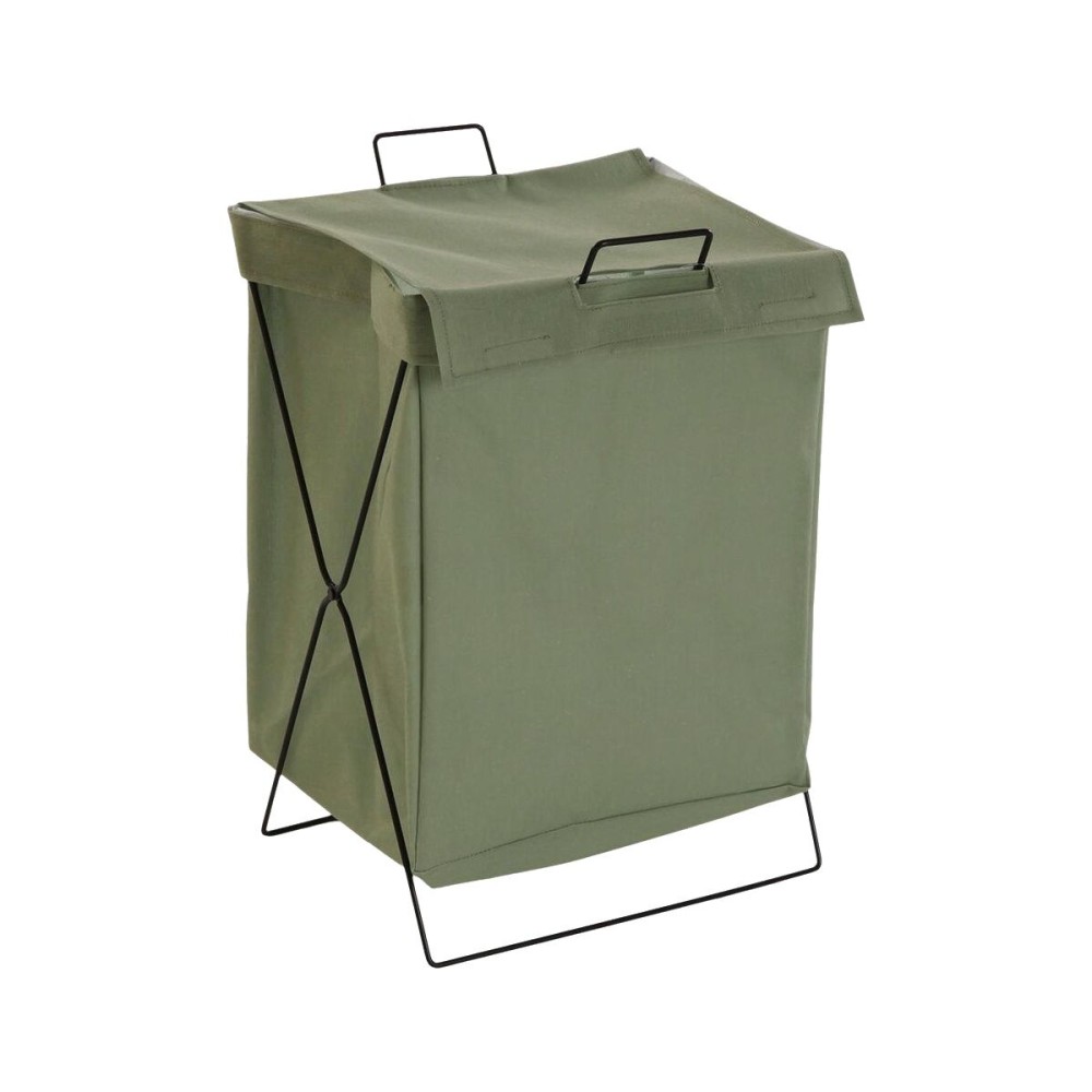 Panier à linge Versa Vert Polyester Métal Polyéthylène 35 X 48 X 30 CM