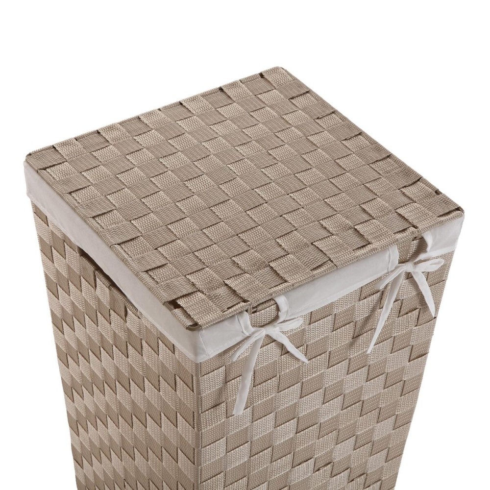 Korb für schmutzige Wäsche Versa Beige Polyester Metall Polypropylen 33 x 52 x 33 cm