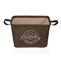 Laundry basket Versa Brown Polyester PVC Metal EVA 38 x 25 x 26 cm