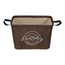 Panier à linge Versa Marron Polyester PVC Métal EVA 38 x 25 x 26 cm