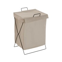 Laundry basket Versa Cream Polyester Metal Polyethylene 35 X 48 X 30 CM
