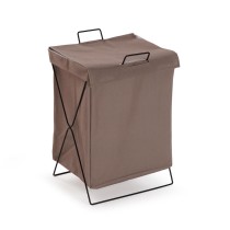 Laundry basket Versa Brown Polyester Metal Polyethylene 35 X 48 X 30 CM