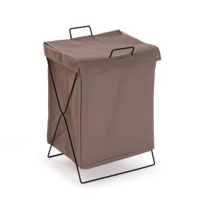 Laundry basket Versa Brown Polyester Metal Polyethylene 35 X 48 X 30 CM