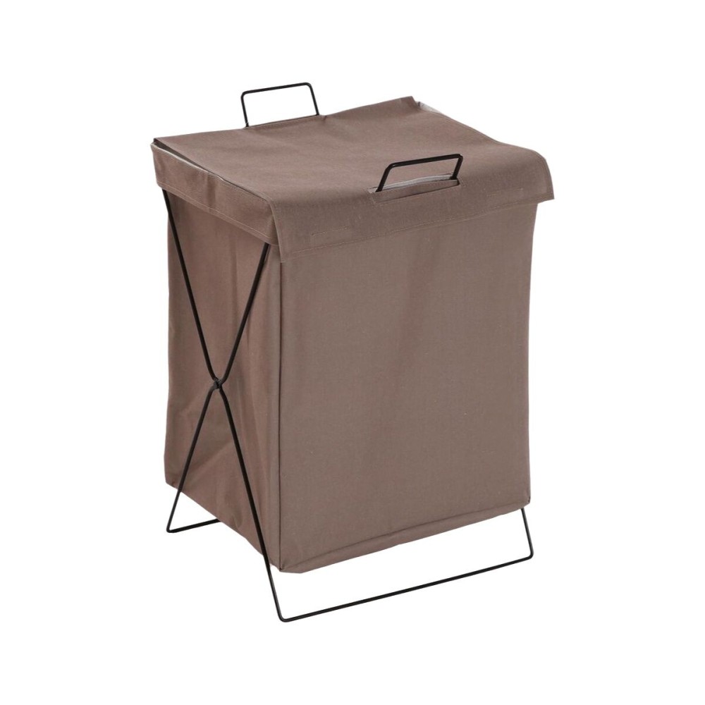 Laundry basket Versa Brown Polyester Metal Polyethylene 35 X 48 X 30 CM