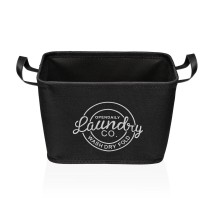 Laundry basket Versa Black Polyester PVC Metal EVA 38 x 25 x 26 cm