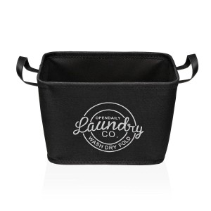 Laundry basket Versa Black Polyester PVC Metal EVA 38 x 25 x 26 cm