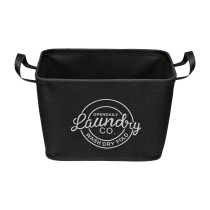 Laundry basket Versa Black Polyester PVC Metal EVA 38 x 25 x 26 cm