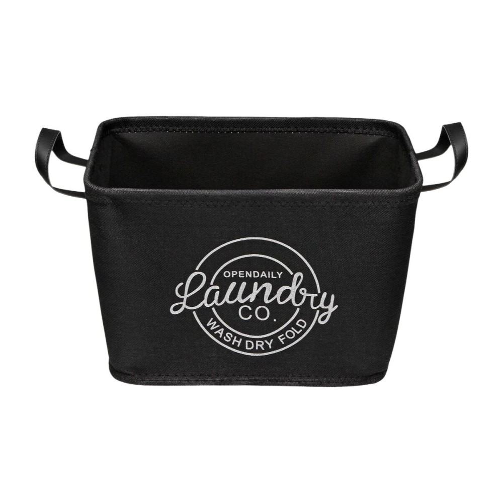 Laundry basket Versa Black Polyester PVC Metal EVA 38 x 25 x 26 cm
