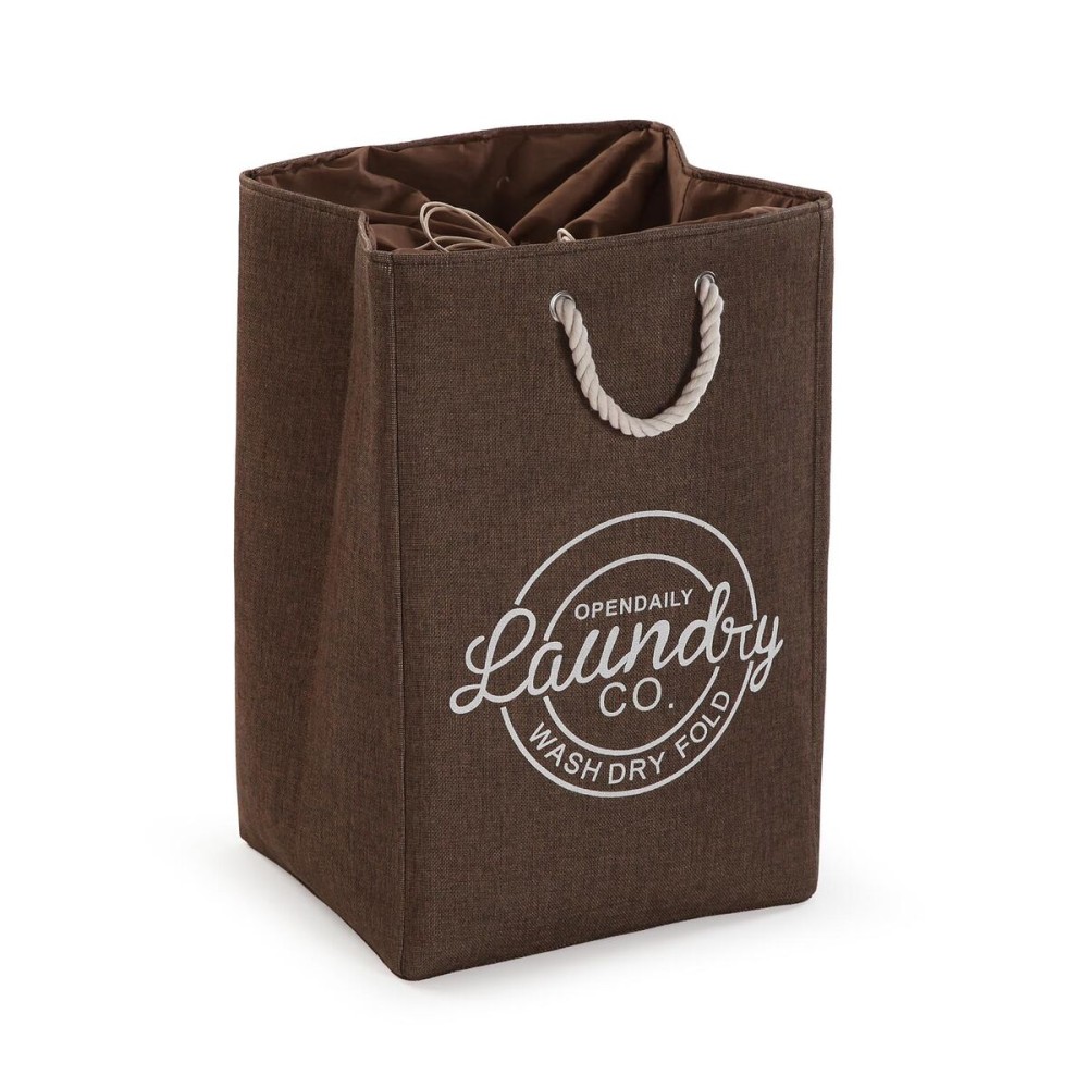 Panier à linge Versa Marron Polyester PVC Métal EVA 30 x 55 x 36 cm