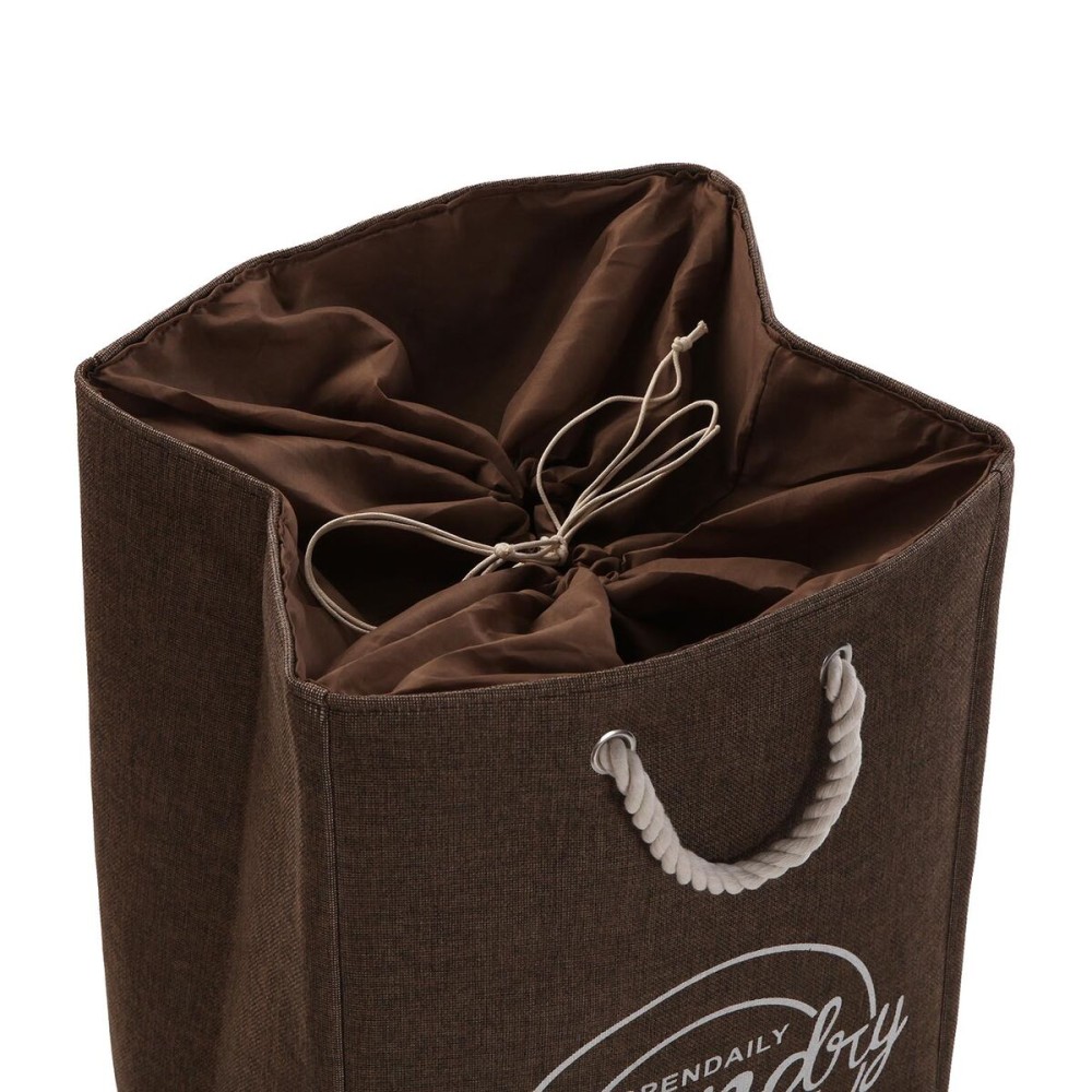 Panier à linge Versa Marron Polyester PVC Métal EVA 30 x 55 x 36 cm