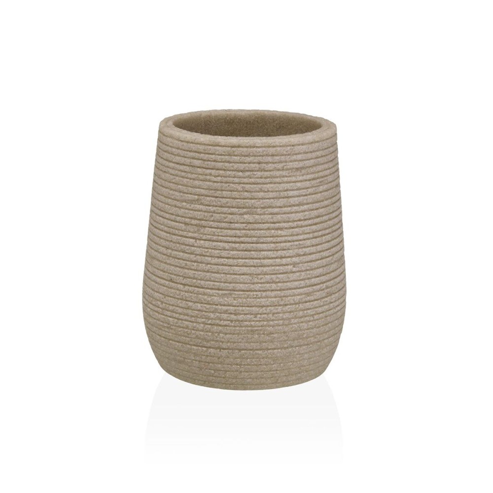 Zahnbürstenhalter Versa Beige Harz 8,5 x 10 x 8,5 cm