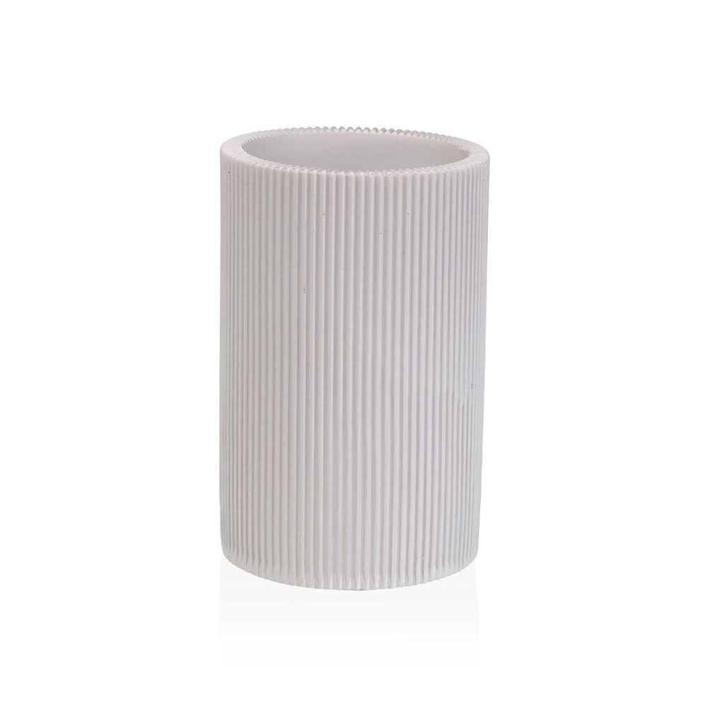 Toothbrush Holder Versa White Resin 7,5 x 11,5 x 7,5 cm