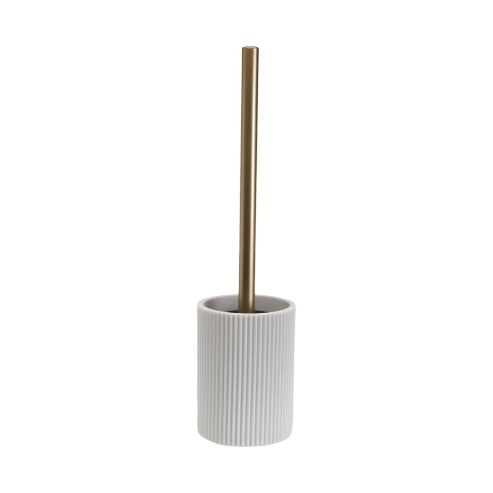 Brosse de salle de wc Versa Blanc Résine Acier 9,4 x 37 x 9,4 cm
