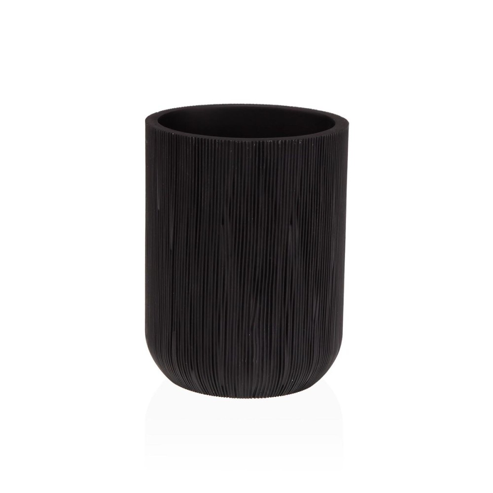 Zahnbürstenhalter Versa Schwarz Harz 8 x 10,5 x 8 cm