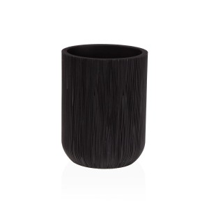 Zahnbürstenhalter Versa Schwarz Harz 8 x 10,5 x 8 cm