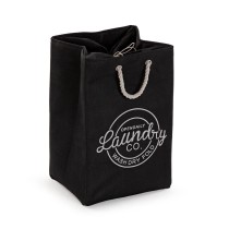 Panier à linge Versa Noir Polyester PVC Métal EVA 30 x 55 x 36 cm