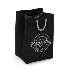 Panier à linge Versa Noir Polyester PVC Métal EVA 30 x 55 x 36 cm