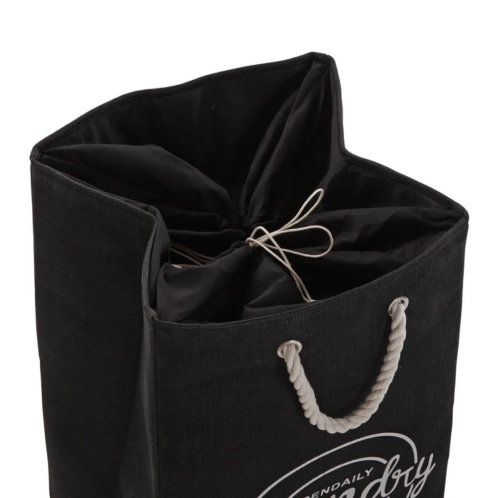 Panier à linge Versa Noir Polyester PVC Métal EVA 30 x 55 x 36 cm