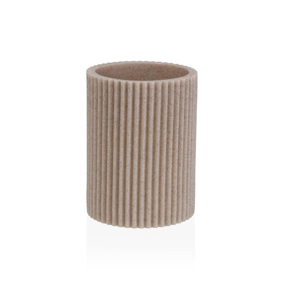 Zahnbürstenhalter Versa Beige Harz 6,9 x 10,2 x 6,9 cm