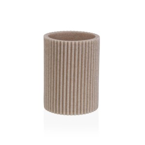 Zahnbürstenhalter Versa Beige Harz 6,9 x 10,2 x 6,9 cm