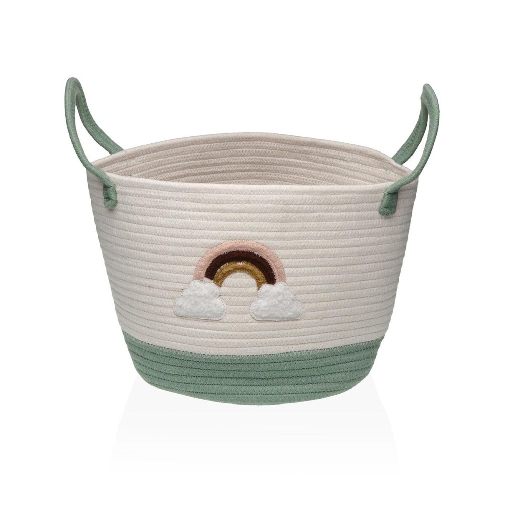 Basket Versa White Green polypropylene Fibre Rainbow