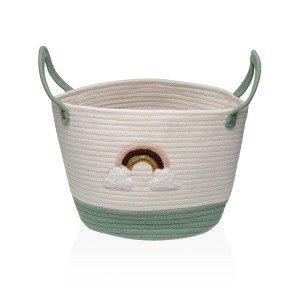 Basket Versa White Green polypropylene Fibre Rainbow