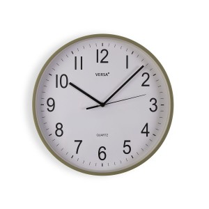 Wanduhr Versa grün Kunststoff 30 x 30 x 4 cm