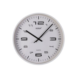 Wanduhr Versa Weiß Kunststoff 25 x 25 x 4 cm