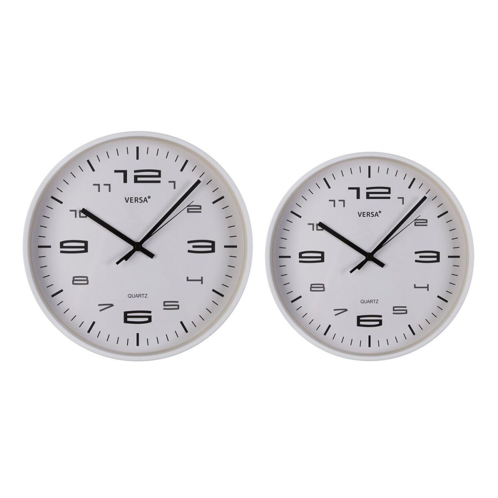 Wanduhr Versa Weiß Kunststoff 25 x 25 x 4 cm