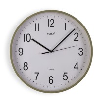 Wanduhr Versa grün Kunststoff 40 x 40 x 5,5 cm