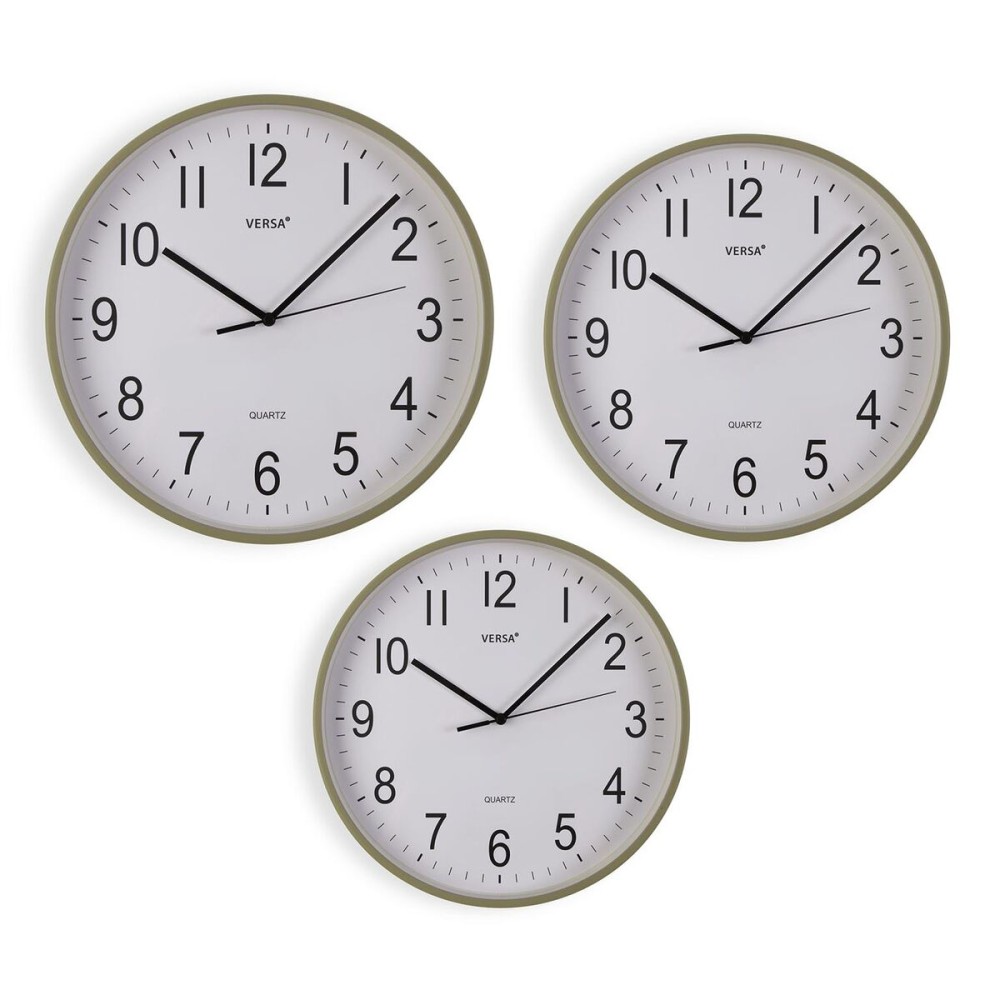 Wanduhr Versa grün Kunststoff 35,1 X 35,1 X 4,5 CM