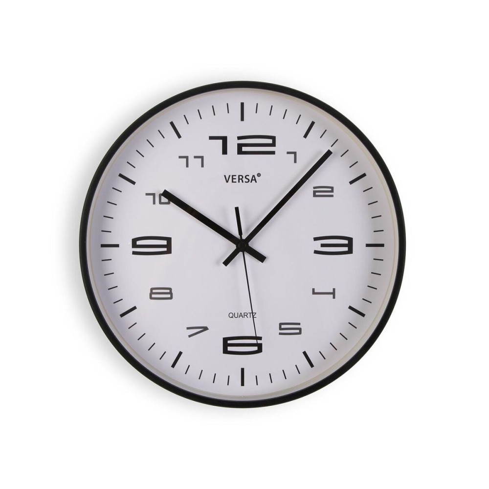 Wanduhr Versa Schwarz Kunststoff 25 x 25 x 4 cm