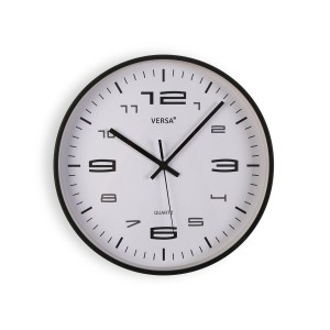 Wanduhr Versa Schwarz Kunststoff 25 x 25 x 4 cm