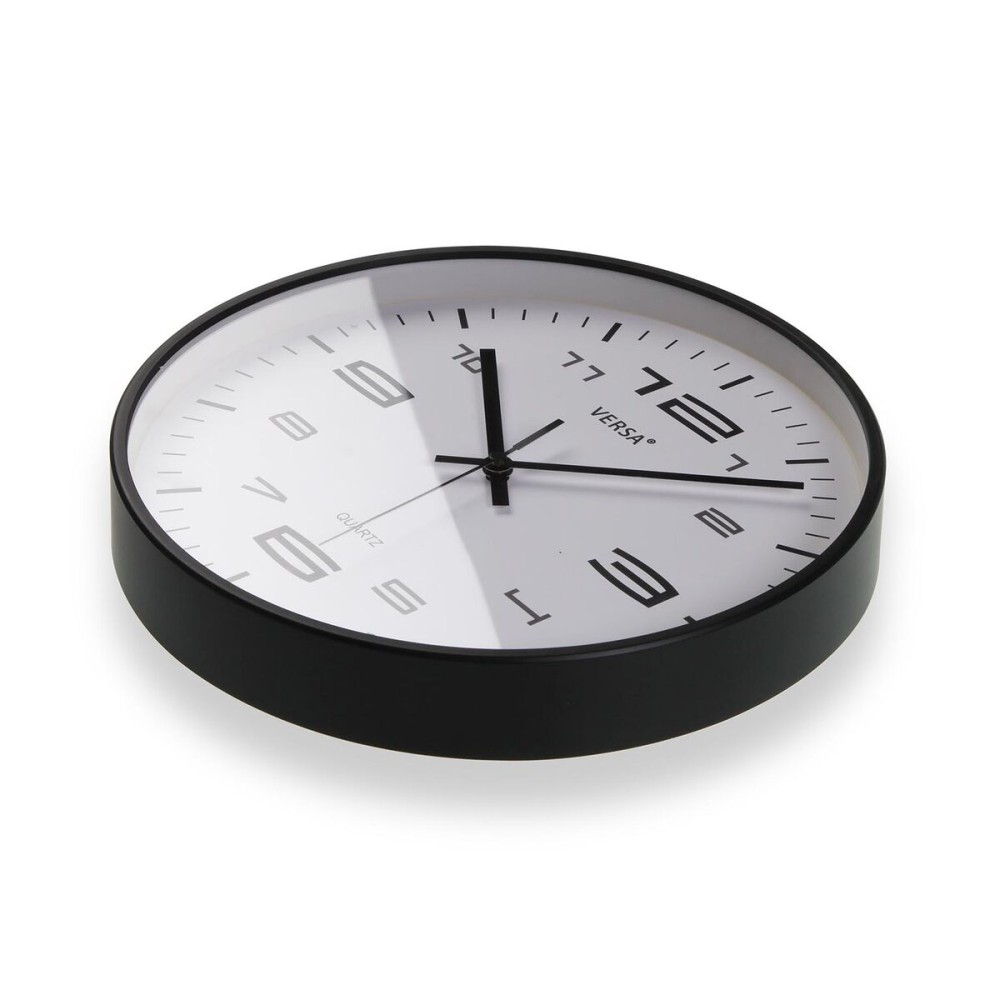 Wanduhr Versa Schwarz Kunststoff 25 x 25 x 4 cm