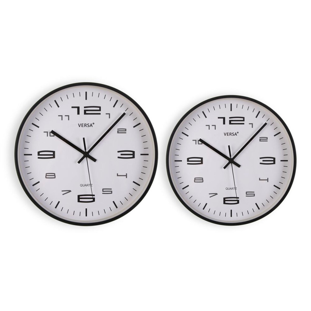 Wanduhr Versa Schwarz Kunststoff 25 x 25 x 4 cm