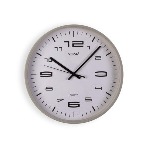 Wanduhr Versa Grau Kunststoff 25 x 25 x 4 cm